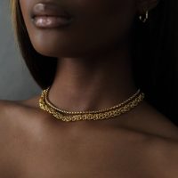 Collier deux ranges l'or