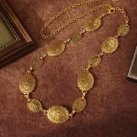 Collier oval l'or - Style indoafro
