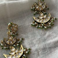 Boucles d’Oreilles Indiennes Tara Sama – Vert & Blanc