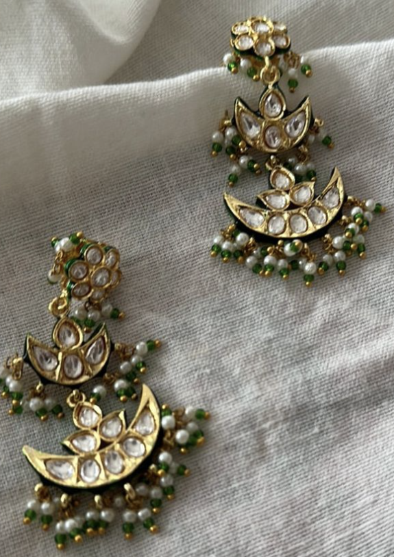 Boucles d’Oreilles Indiennes Tara Sama – Vert & Blanc