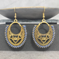 Boucles d’Oreilles Africaines Dorées – Filigrane Ethnique & Style Bohème