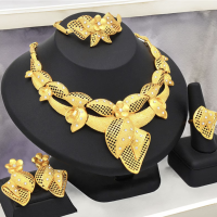 Ensemble de Bijoux de Mariage Nigérian – Or Dubai 24K, Élégance Prestige