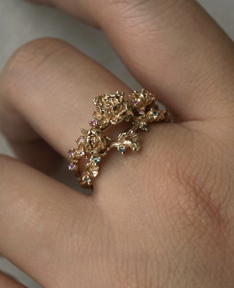 Pétales Aériens & Éclats Féeriques – Bagues Asrai Garden – Image 3