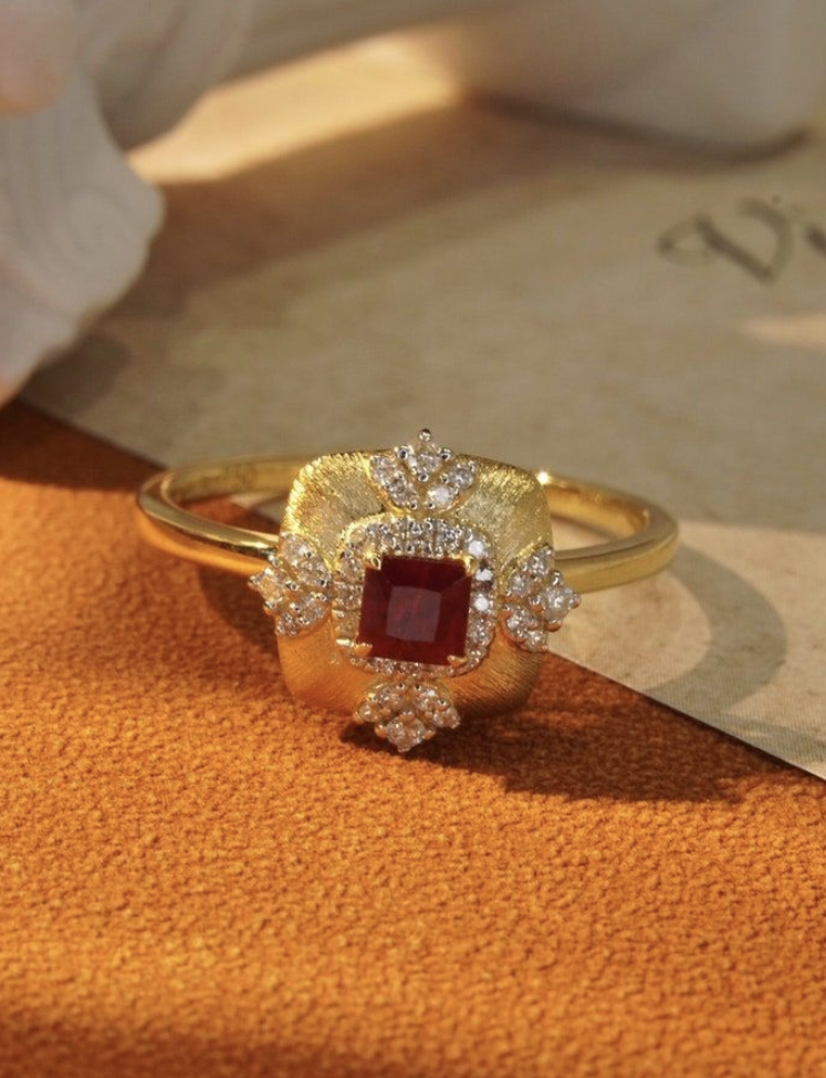 Bague de Luxe en Rubis Naturel – Élégance Unique au Quotidien