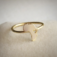 Bague Afrique en Or ou Argent – Anneau Personnalisé avec Carte du Continent