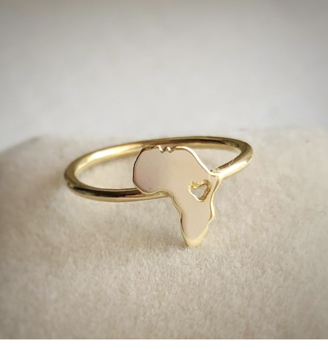 Bague Afrique en Or ou Argent – Anneau Personnalisé avec Carte du Continent